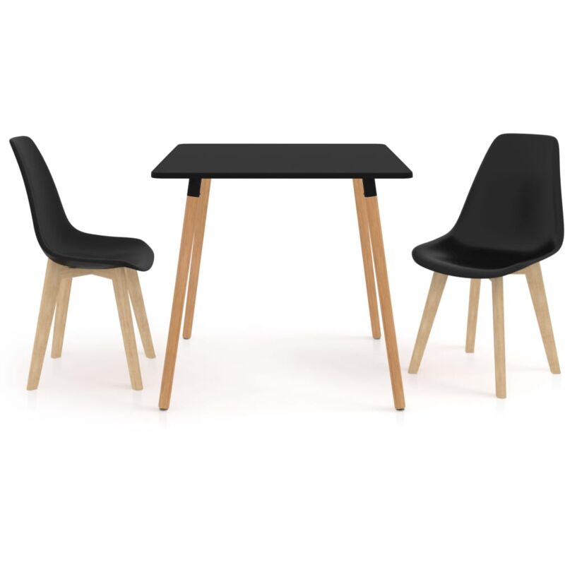 

vidaXL Juego de Comedor 3 Piezas Negro Modelo 2 - Negro