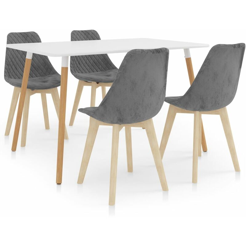 

vidaXL Juego de comedor 5 piezas gris - Gris