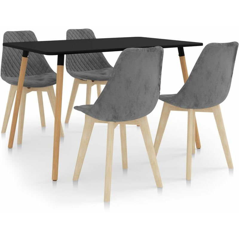 

vidaXL Juego de comedor 5 piezas gris - Gris