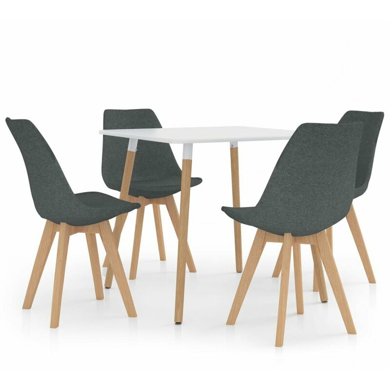 

Happyshopping - Juego de comedor 5 piezas gris claro