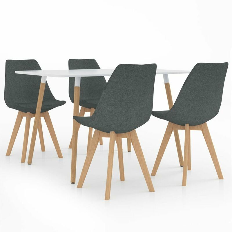 

Happyshopping - Juego de comedor 5 piezas gris claro
