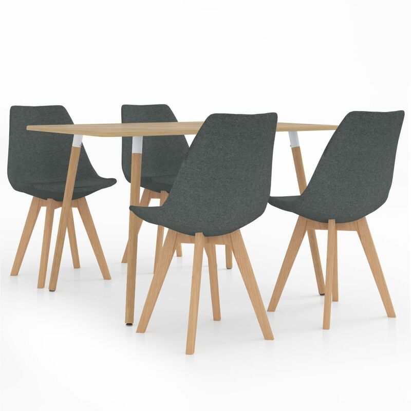 

Juego de comedor 5 piezas gris claro - Gris
