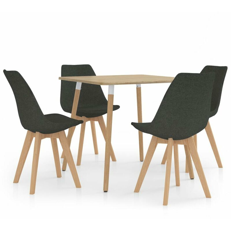

Happyshopping - Juego de comedor 5 piezas gris oscuro