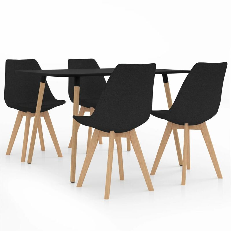 

Vidaxl - Juego de Comedor 5 Piezas Modeo 2 Negro - Negro