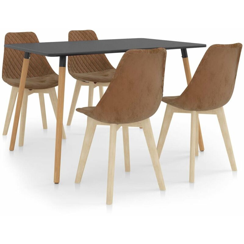 

Happyshopping - Juego de comedor 5 piezas marron