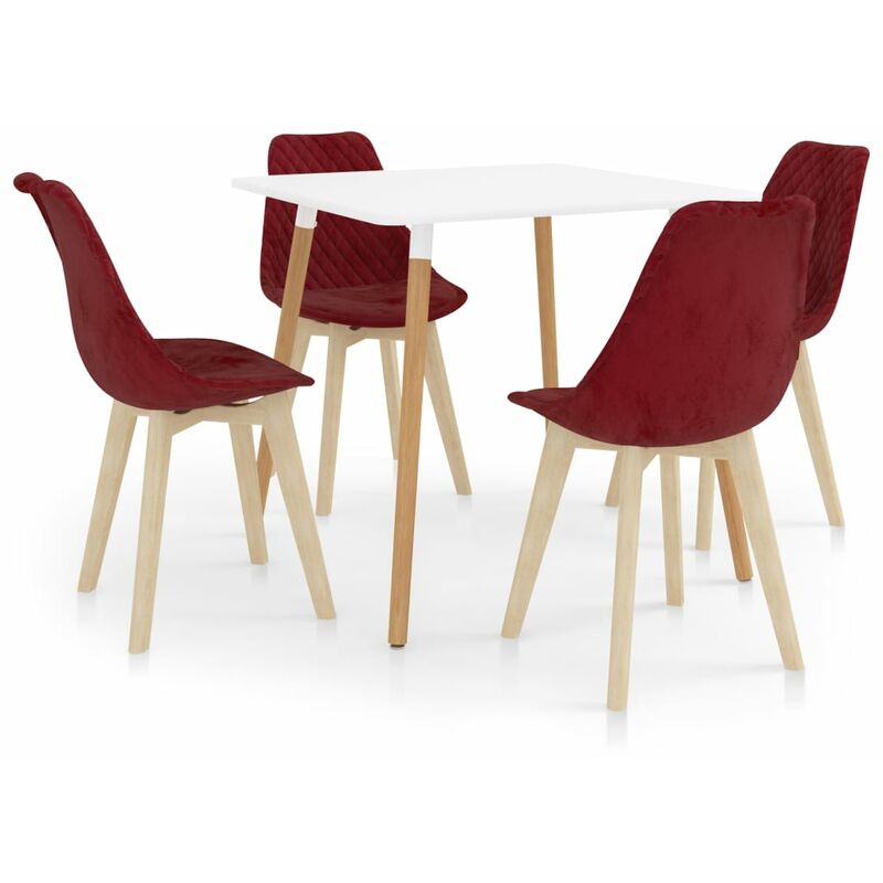 

vidaXL Juego de Comedor 5 Piezas Rojo Vino Tinto Modelo 1 - Rojo