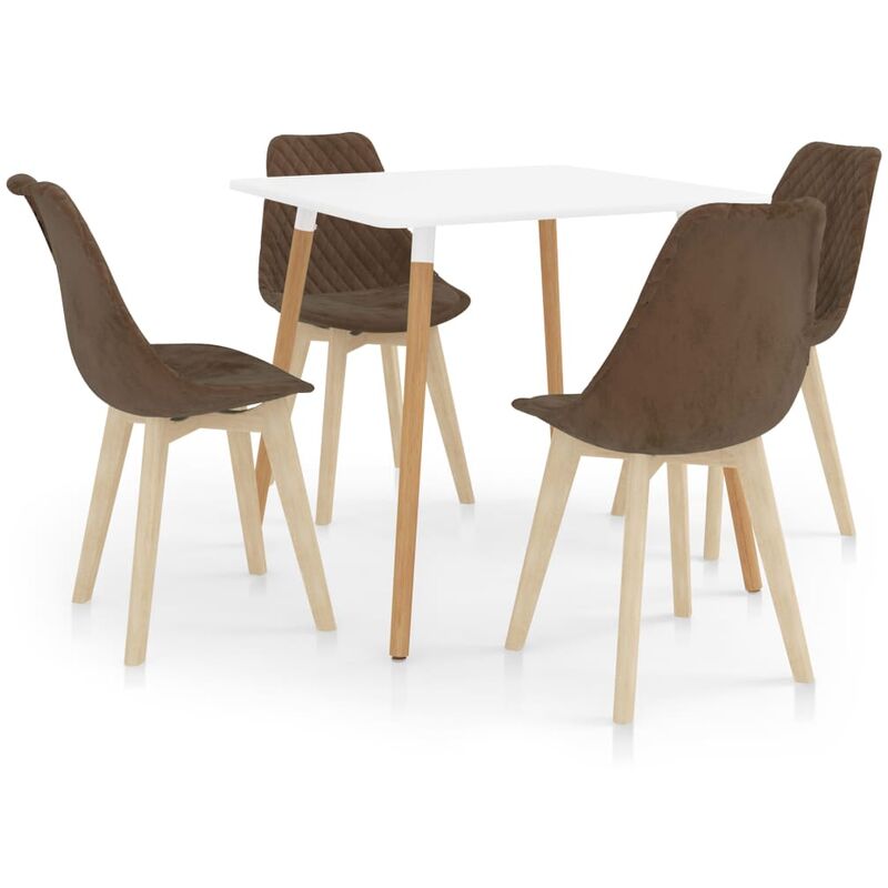 

vidaXL Juego de Comedor 5 Piezas Marrón Modelo 1 - Marrón