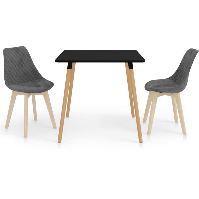 

vidaXL Juego de Comedor 3 Piezas Gris Modelo 2 - Gris