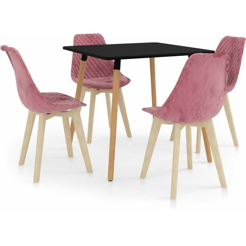 

vidaXL Juego de Comedor 5 Piezas Rosa Modelo 2 - Rosa