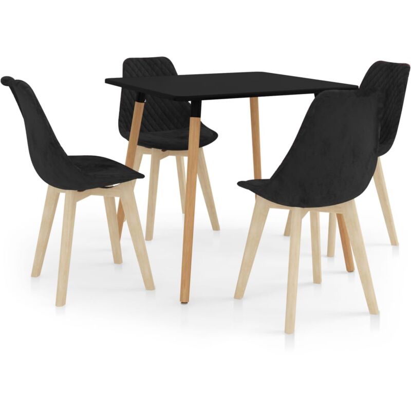 

vidaXL Juego de Comedor 5 Piezas Negro Modelo 2 - Negro
