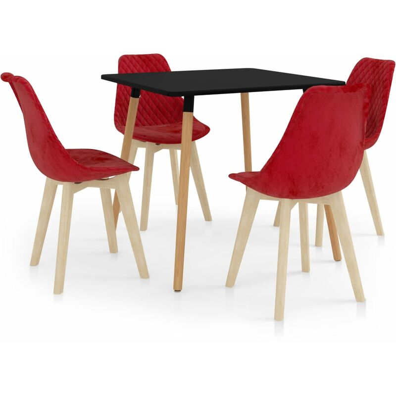 

vidaXL Juego de Comedor 5 Piezas Rojo Modelo 2 - Rojo