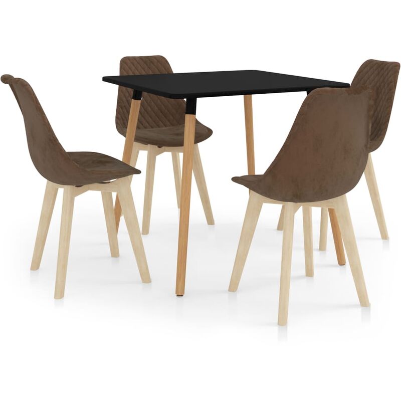 

vidaXL Juego de Comedor 5 Piezas Marrón Modelo 2 - Marrón