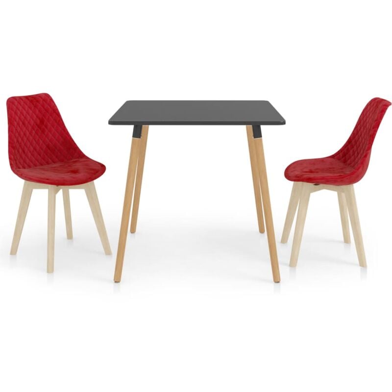 

vidaXL Juego de Comedor 3 Piezas Rojo Modelo 3 - Rojo