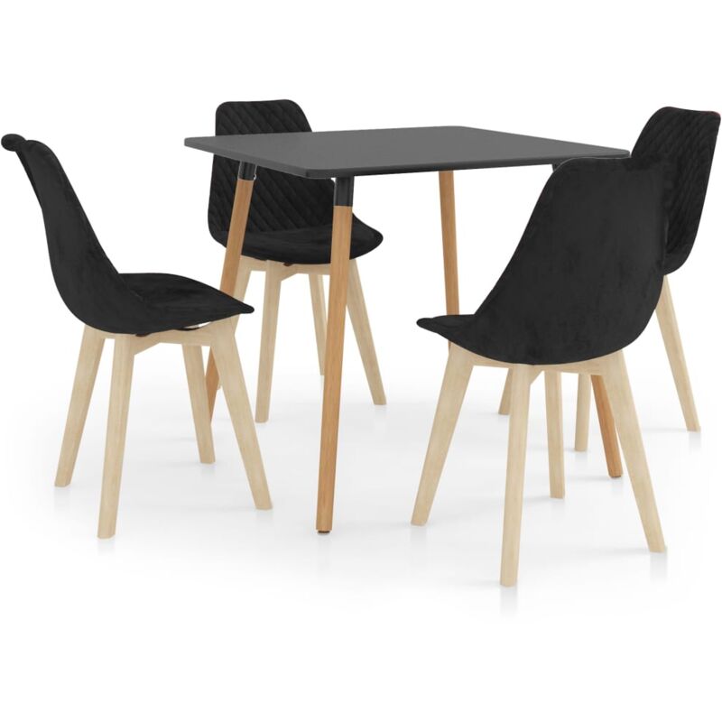 

vidaXL Juego de Comedor 5 Piezas Negro Modelo 3 - Negro