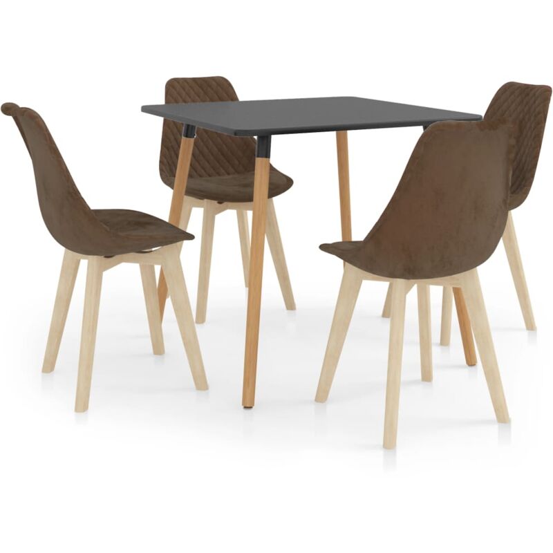 

vidaXL Juego de Comedor 5 Piezas Marrón Modelo 3 - Marrón