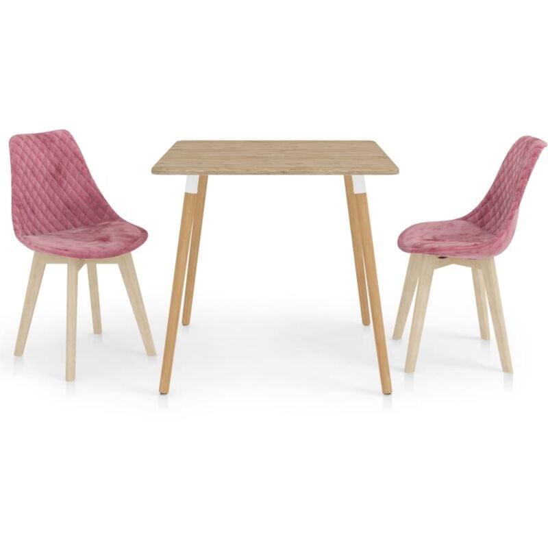 

vidaXL Juego de Comedor 3 Piezas Rosa Modelo 4 - Rosa