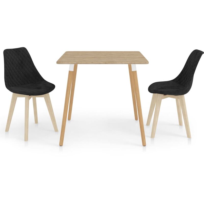 

vidaXL Juego de Comedor 3 Piezas Negro Modelo 4 - Negro