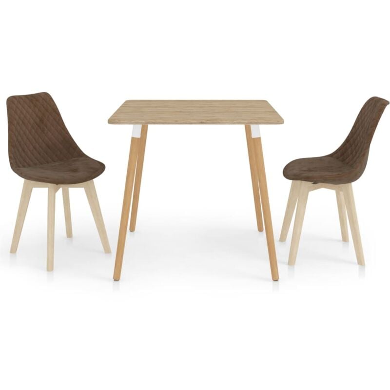 

vidaXL Juego de Comedor 3 Piezas Marrón Modelo 4 - Marrón