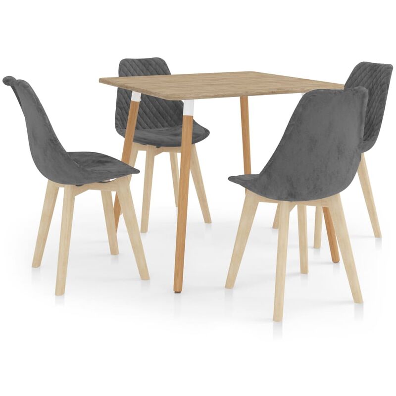 

vidaXL Juego de Comedor 5 Piezas Gris Modelo 4 - Gris