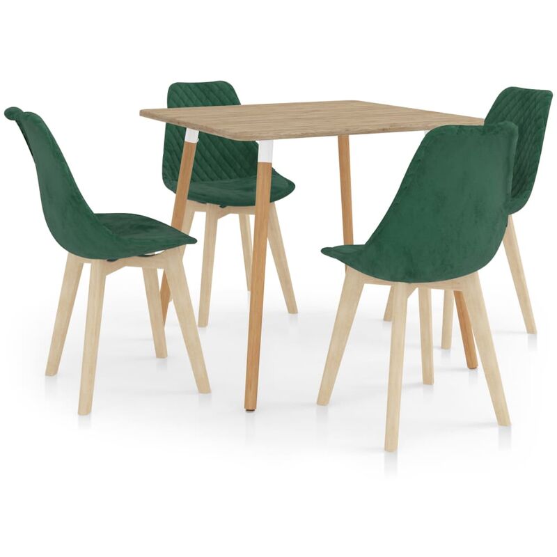 

vidaXL Juego de Comedor 5 Piezas Verde Oscuro Modelo 4 - Verde