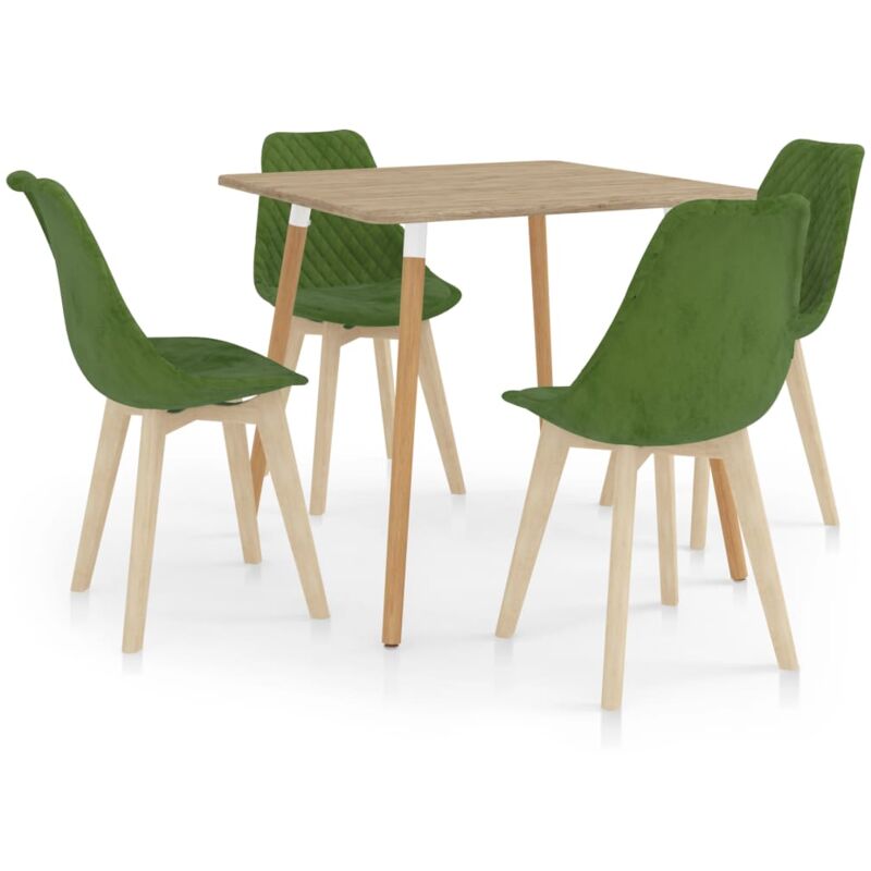 

vidaXL Juego de Comedor 5 Piezas Verde Claro Modelo 4 - Verde