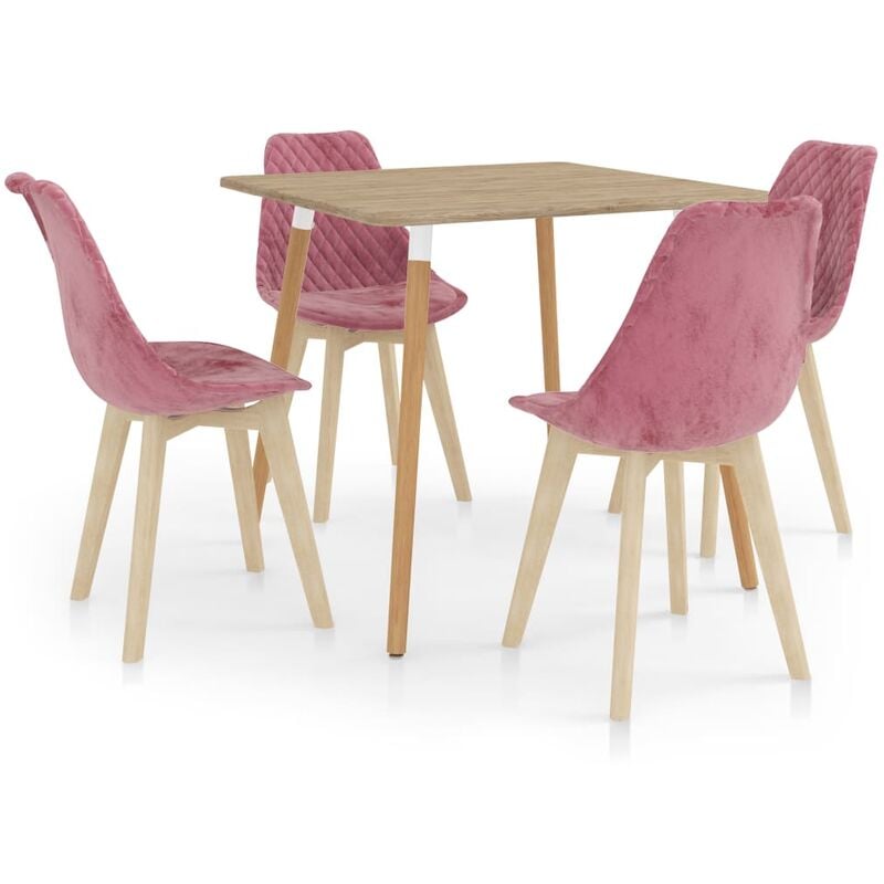 

vidaXL Juego de Comedor 5 Piezas Rosa Modelo 4 - Rosa