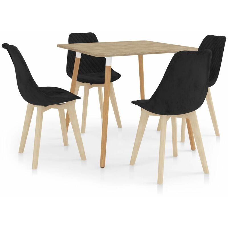 

vidaXL Juego de Comedor 5 Piezas Negro Modelo 4 - Negro