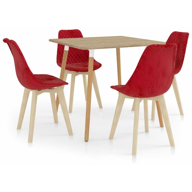 

vidaXL Juego de Comedor 5 Piezas Rojo Modelo 4 - Rojo
