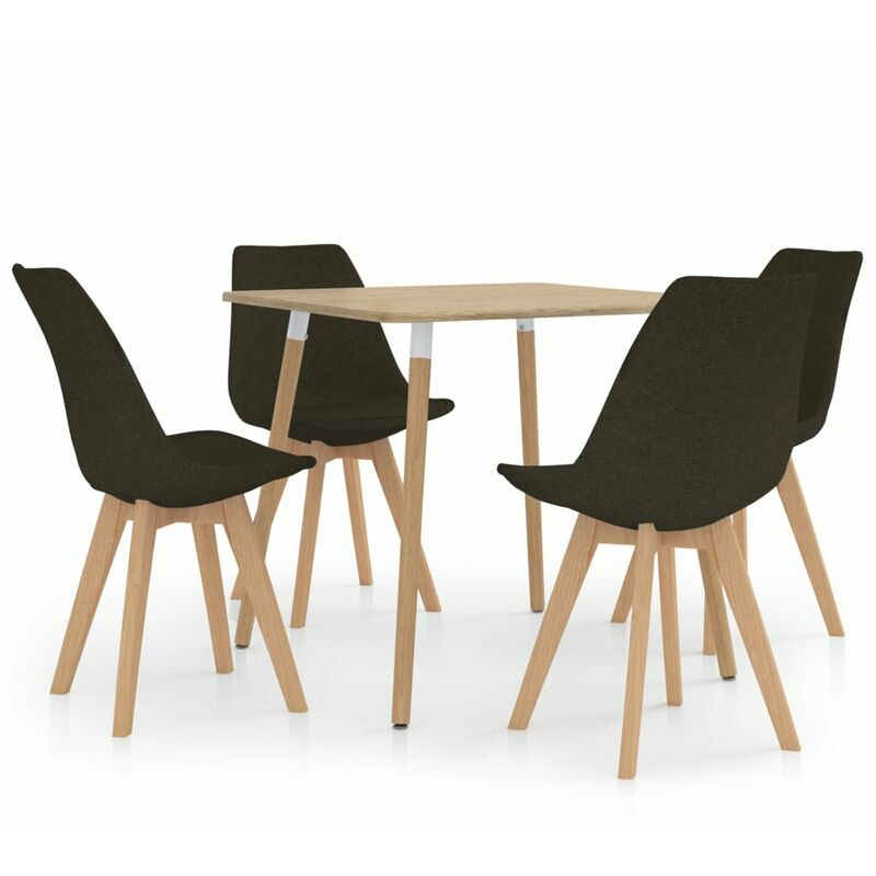 

Happyshopping - Juego de comedor 5 piezas marron oscuro