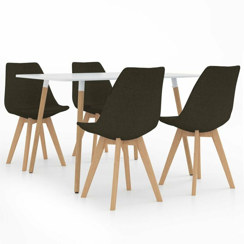 

Happyshopping - Juego de comedor 5 piezas marron oscuro