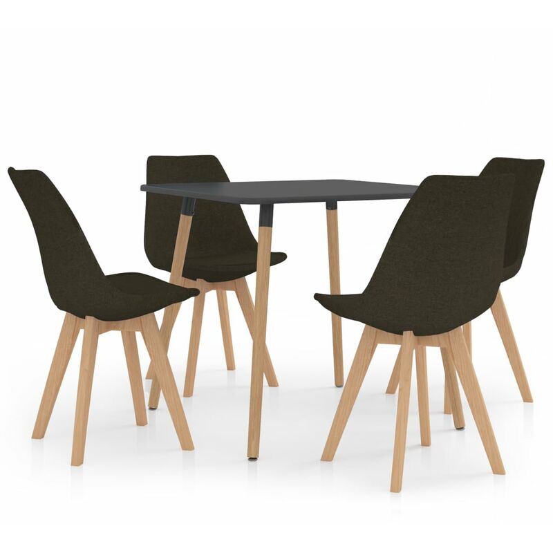 

Juego de comedor 5 piezas marrón oscuro