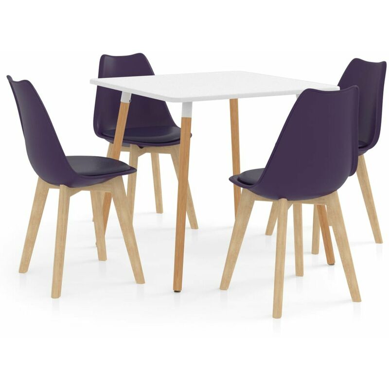 

Happyshopping - Juego de comedor 5 piezas morado oscuro