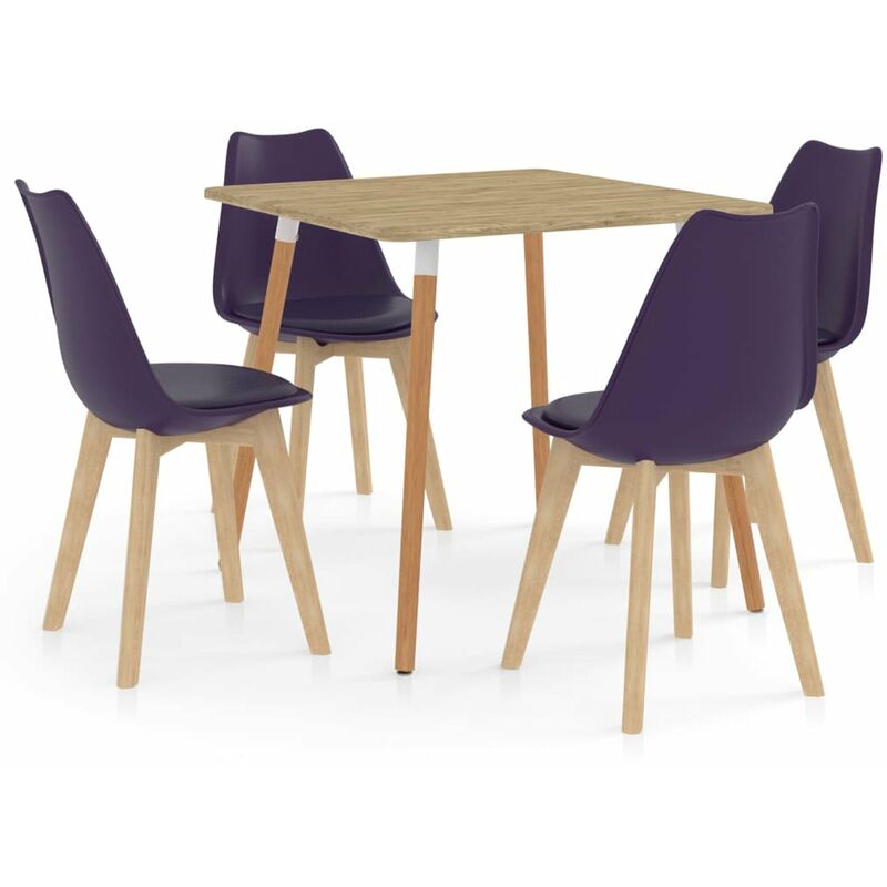

Happyshopping - Juego de comedor 5 piezas morado oscuro