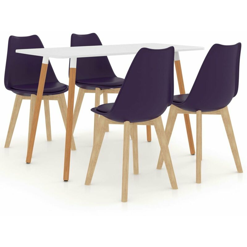

Happyshopping - Juego de comedor 5 piezas morado oscuro
