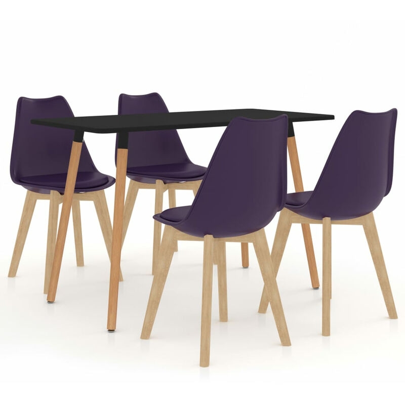 

Happyshopping - Juego de comedor 5 piezas morado oscuro