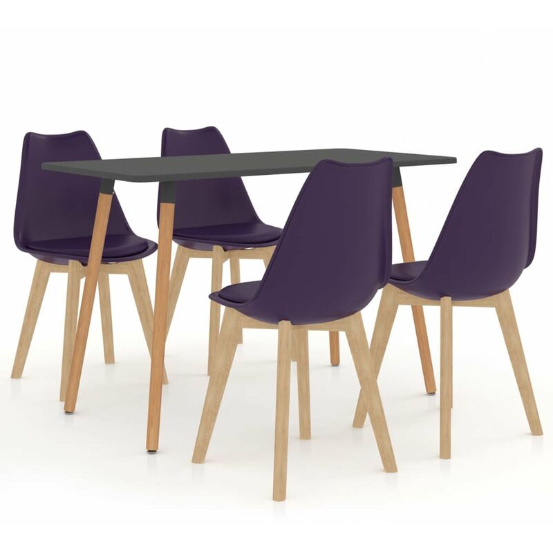 

Happyshopping - Juego de comedor 5 piezas morado oscuro