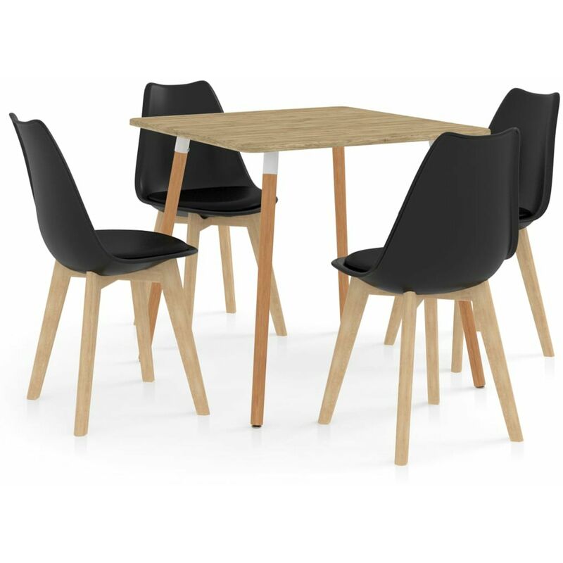 

Happyshopping - Juego de comedor 5 piezas negro