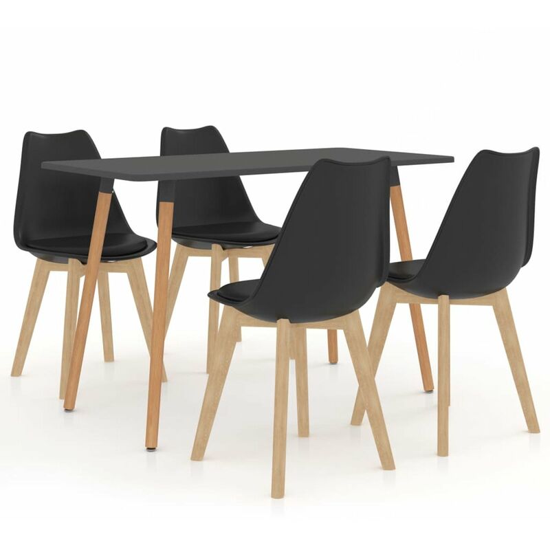 

Happyshopping - Juego de comedor 5 piezas negro