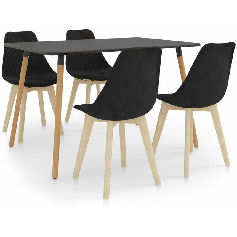 

Happyshopping - Juego de comedor 5 piezas negro
