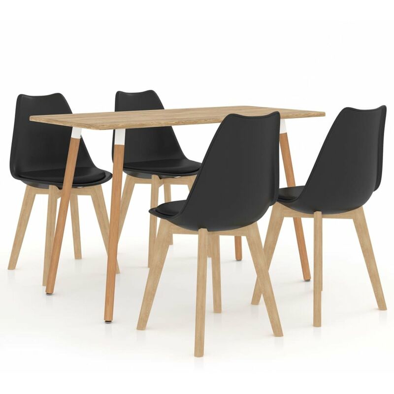 

Happyshopping - Juego de comedor 5 piezas negro