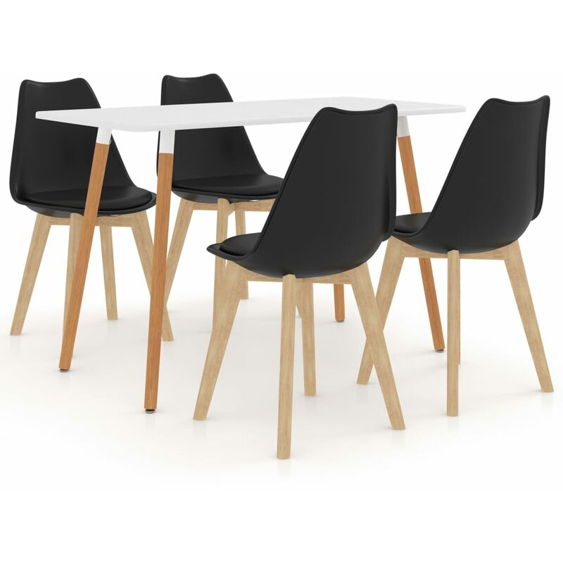 

BHD - Juego de comedor 5 piezas negro