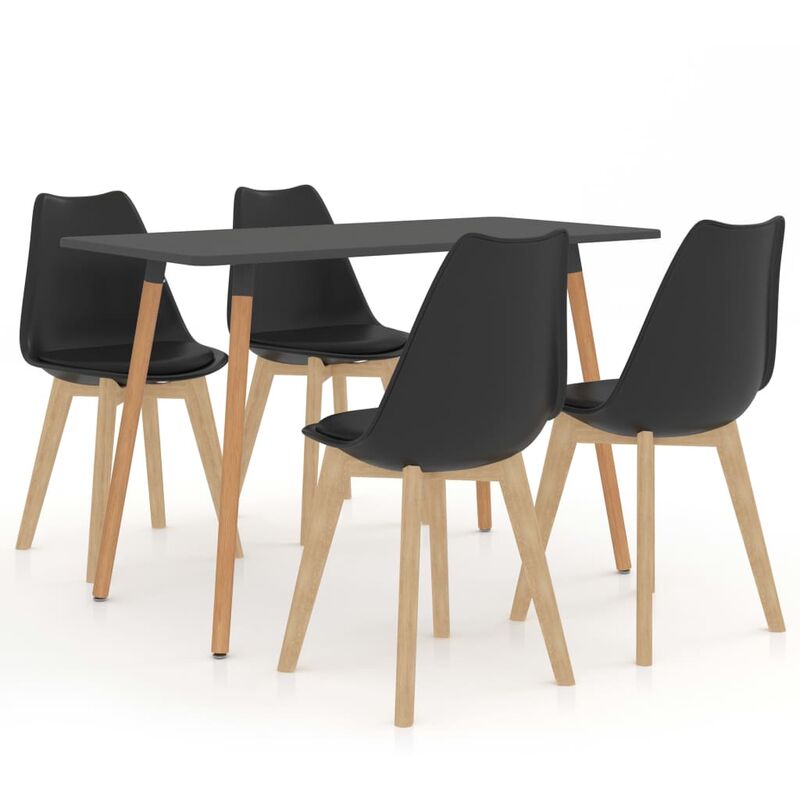 

BHD - Juego de comedor 5 piezas negro