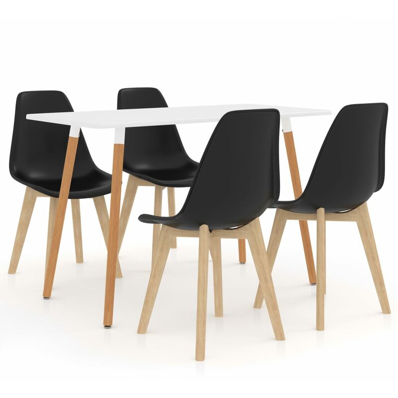 

BHD - Juego de comedor 5 piezas negro