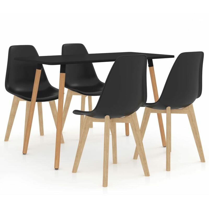 

BHD - Juego de comedor 5 piezas negro
