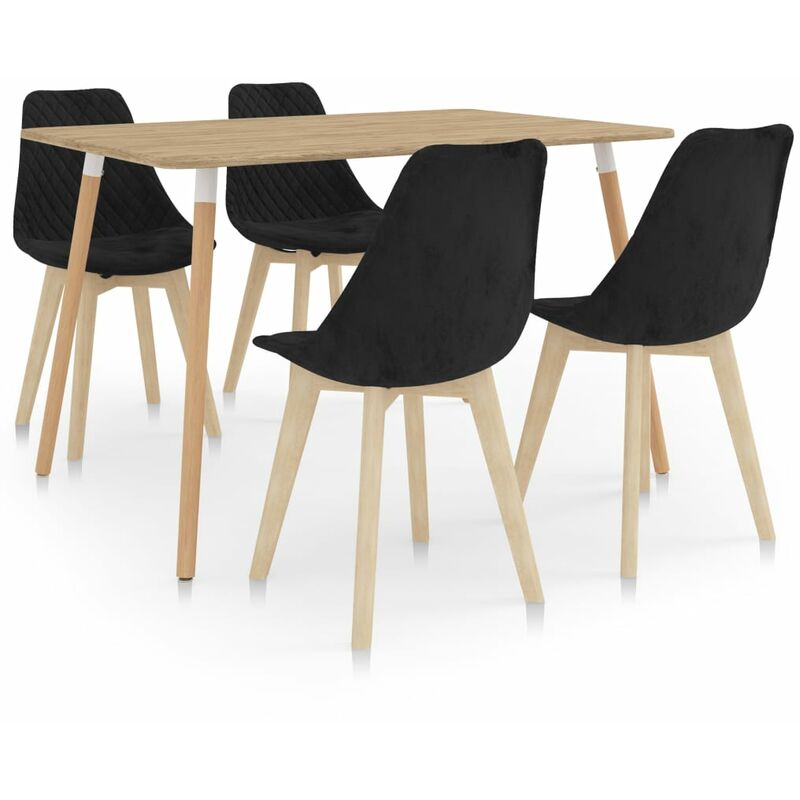 

Juego de comedor 5 piezas negro - Negro