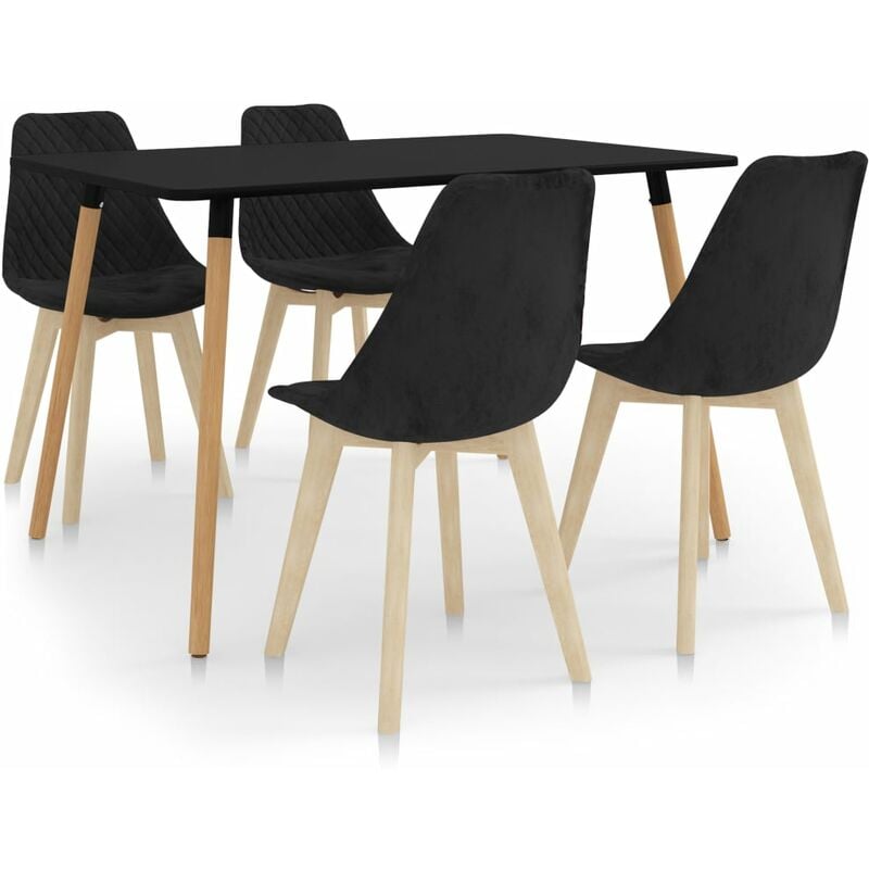 

Youthup - Juego de comedor 5 piezas negro - Negro