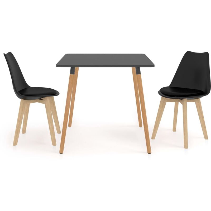 

vidaXL Juego de Comedor 3 Piezas Negro Modelo 3 - Negro
