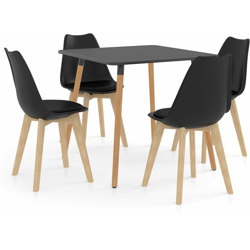 

vidaXL Juego de Comedor 5 Piezas Negro Modelo 3 - Negro