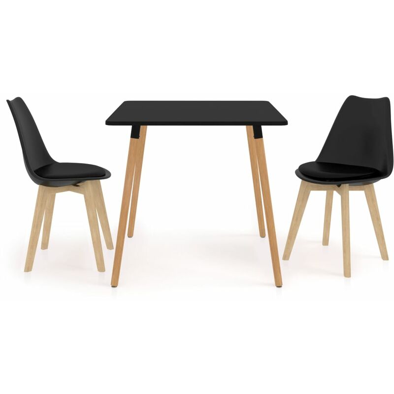 

vidaXL Juego de Comedor 3 Piezas Negro Modelo 2 - Negro