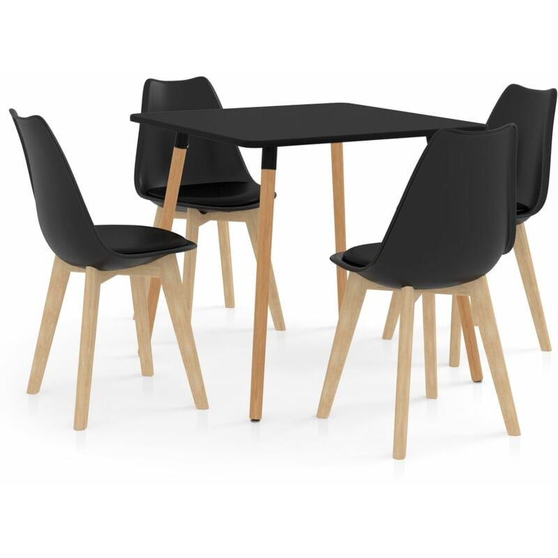 

vidaXL Juego de Comedor 5 Piezas Negro Modelo 2 - Negro